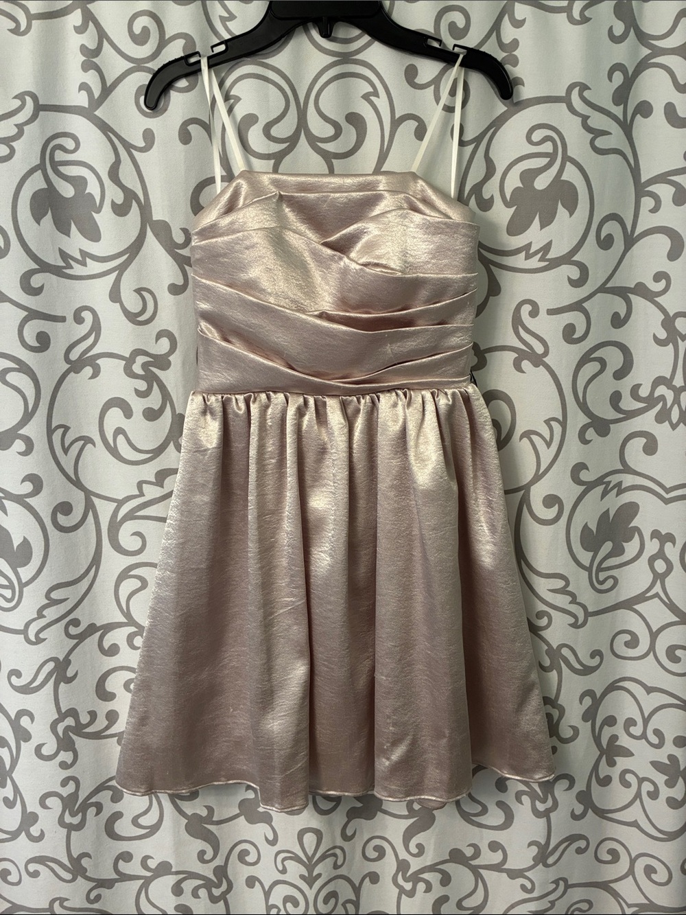City Studio Shimmery Rose Gold Girls' Formal Spaghetti-Strap Dress